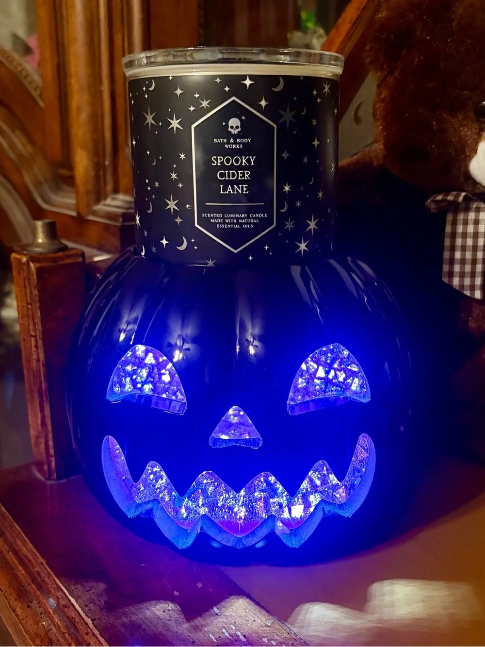 Bath & Body Works Lighted Halloween 🎃 Pumpkin Candle Holder & Candle